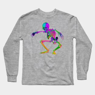 Skeleton Cyber Halloween Spooky Long Sleeve T-Shirt